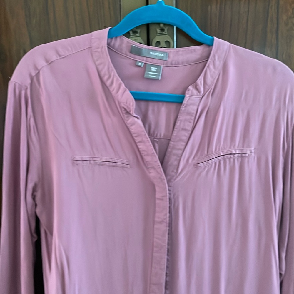 Purple small rayon long sleeve shirt